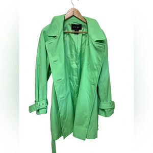 FU DA waterproof green trench coat